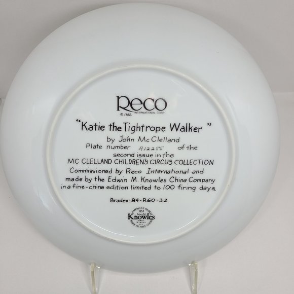 Vintage Reco Circus Girl with Umbrella & Tutu Plate #A12255 - Limited Edition - Picture 3 of 4